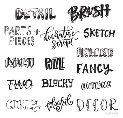 Freebie: Hand Lettering Style Inspiration Guide - Every-Tuesday