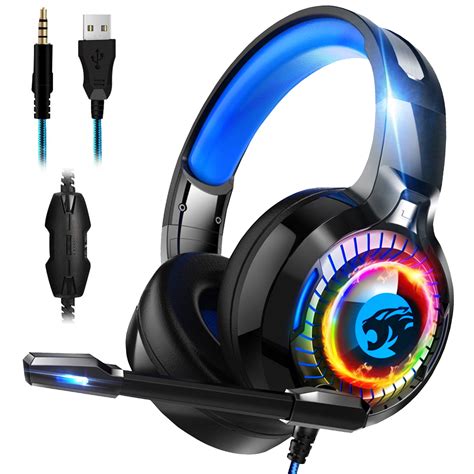 TSV Stereo Gaming Headset PS4 Headset with Marquee LED Light, Xbox One ...