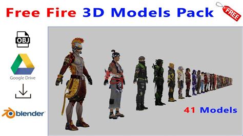 Free Fire 3D Models Pack || Download Free Fire 3D Models For Free - YouTube