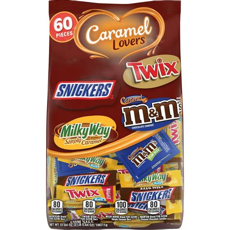 M&M'S, SNICKERS, TWIX & MILKY WAY Fun Size Candy Bars Variety Mix 37.64-Ounce, 60-Piece Bag ...