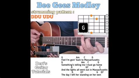 Bee Gees Medley guitar chords w/ lyrics & strumming tutorial - YouTube