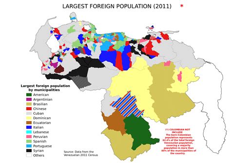 [Map] Largest foreign population by municipalities in Venezuela (2011 ...