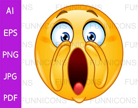 Clipart Cartoon von Emoji Emoticon halten Hände nahe mund und - Etsy.de