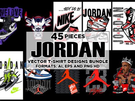 45 Jordan Vector T-Shirt Designs Bundle - Buy t-shirt designs