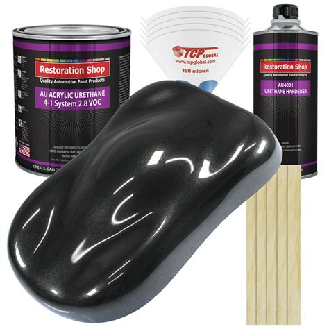 Restoration Shop Black Sparkle Metallic Acrylic Urethane Auto Paint Complete Gallon Paint Kit ...