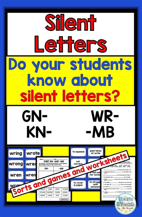 Play games! Do word sorts and practice silent letters with worksheets. This resource is great ...