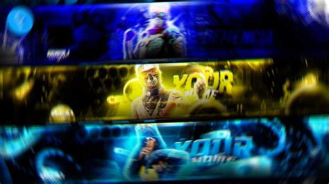 3 Gaming YouTube Channel Banner Template - Rajib Studio