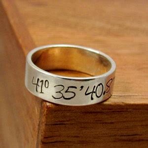 Latitude Longitude Coordinates Hand Stamped Sterling Silver - Etsy