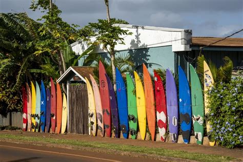 Surfboards in Hawaii editorial stock photo. Image of surfboard - 74765888