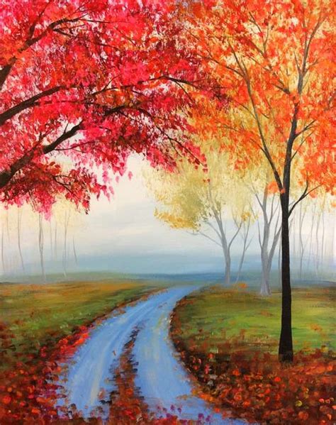 Easy Canvas Painting, Simple Acrylic Paintings, Acrylic Painting Tutorials, Autumn Painting ...