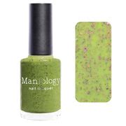 Grassy Patch Green w/Glitter Flakies Nail Polish | Maniology