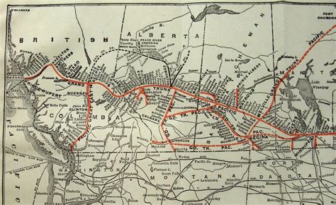 Original 1918 Map of the Grand Trunk Railway System. Railroad RR ...