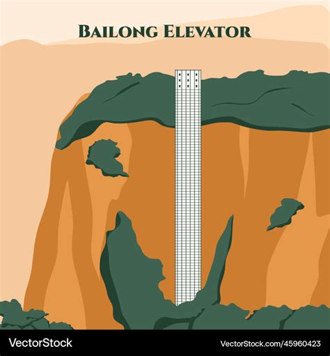 Bailong elevator a glass elevator built onto Vector Image