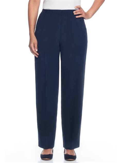 Alfred Dunner Women's Petite Classics Pull-On Proportioned Corduroy Medium Pants, Navy, 10 ...