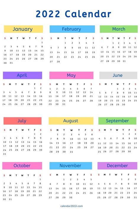 Nonu - 12 Months 2022 Calendar Printable Planner