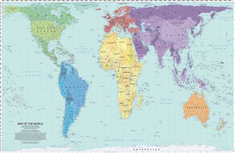 Mapa del mundo, proyección de Peters (2021) - Mapas Milhaud