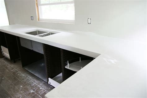 DIY White Concrete Countertops | White concrete countertops, Diy kitchen countertops, Concrete ...