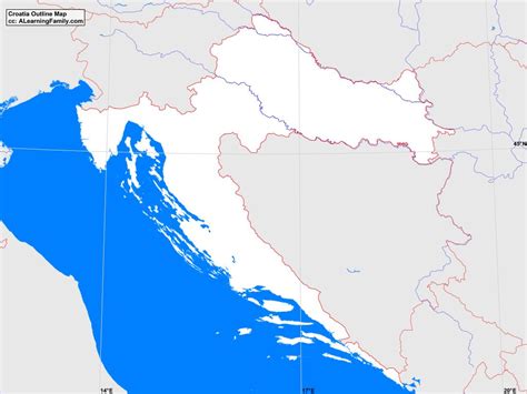 Croatia Outline Map - A Learning Family