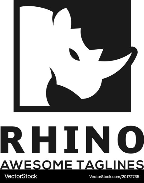 Rhino square logo Royalty Free Vector Image - VectorStock