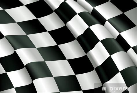 Sticker Checkered Flag, vector background - PIXERS.US