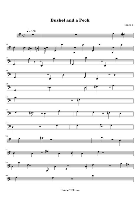 Bushel and a Peck Sheet Music - Bushel and a Peck Score • HamieNET.com