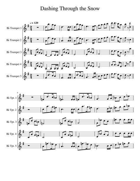 Dashing Through the Snow Sheet music for Trumpet in b-flat (Mixed ...