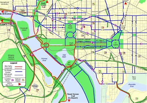 Dc bike path map - Map of dc bike path (District of Columbia - USA)