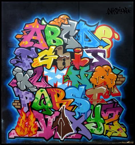 graffiti walls: Colorfull Vizion Graffiti Alphabet : Letters A-Z