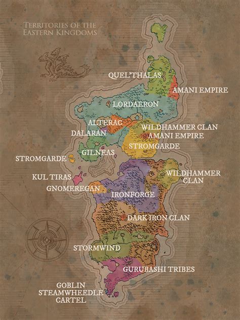 Map Of The Eastern Kingdoms - Maping Resources