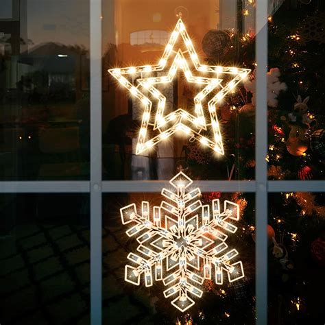 Amazon.com: Xmasnova 2 Pack Christmas Window Lighted Decorations ...