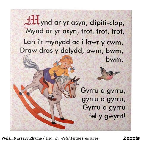 Welsh Nursery Rhyme / Hwiangerddi Tile | Zazzle | Nursery rhymes, Welsh ...