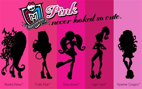 the back side of a pink and black sticker with different silhouettes on it