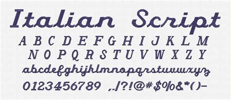 Italian Script Font Embroidery Design Now Come with .BX Ready