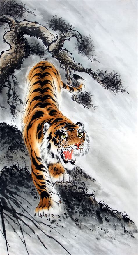 Chinese Painting: Tiger - Chinese Painting CNAG233845 - Artisoo.com