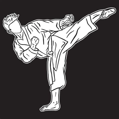 karate icon black white vector silhouette 36224475 Vector Art at Vecteezy