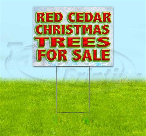 RED CEDAR CHRISTMAS TREES FOR SALE (18" x 24") Yard Sign, Quantity Discounts, Multi-Packs ...