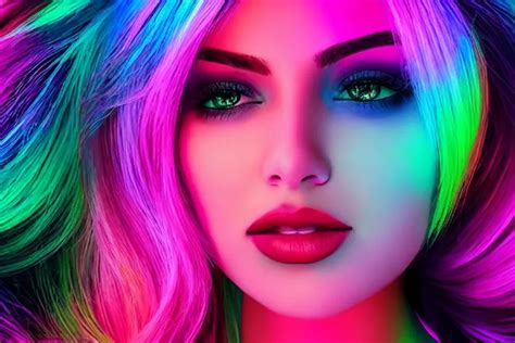 Vivid Neon Color Pallet, Portrait Women Superhero, H... | OpenArt