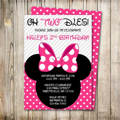 View Minnie Birthday Invitations PNG | Free Invitation Template