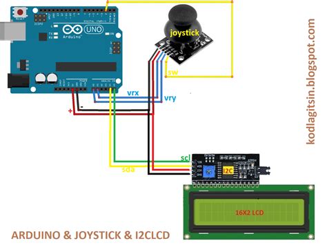 Arduino Joystick ile I2C LCD Ekranda Hareket