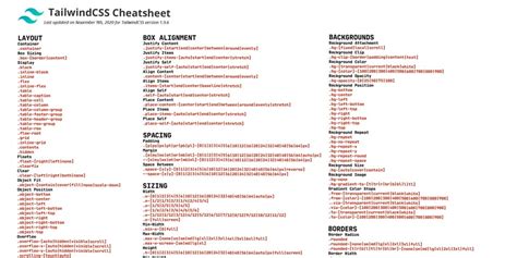 Here's A Fantastic Compilation Of PDF Cheat Sheets For Tailwind!