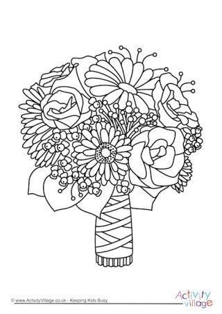 Printable Coloring Page Of A Wedding Bouquet