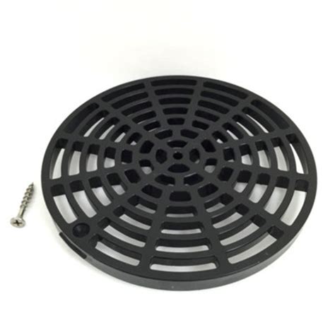 Black Plastic Floor Drain Cover - 6-1/8" with Tabs - Hard To Find Items