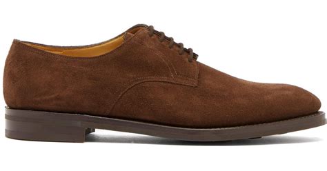 John Lobb Cleve Suede Derby Shoes in Brown for Men - Lyst