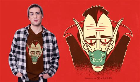 Dracula Face Mask T-shirt Design Vector Download