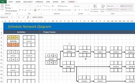 Project Network Diagram Excel Template