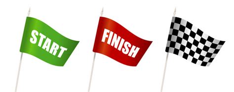 Red flag finish and green start infographic Vector Image