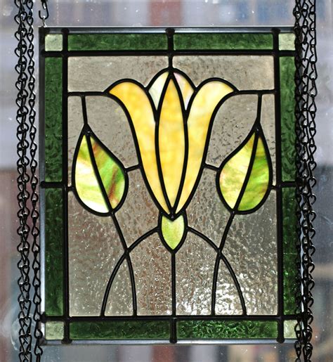 Yellow Flower Stained Glass Panel | Stained glass panels, Stained glass ...