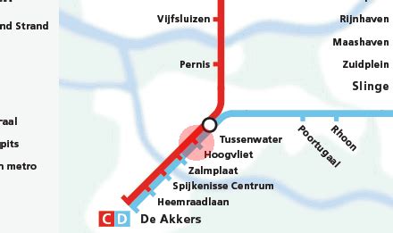 Hoogvliet station map - Rotterdam Metro