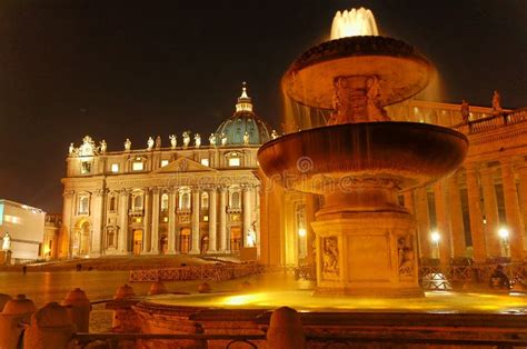 St. Peter S Square and Basilica at Night Editorial Photo - Image of ...