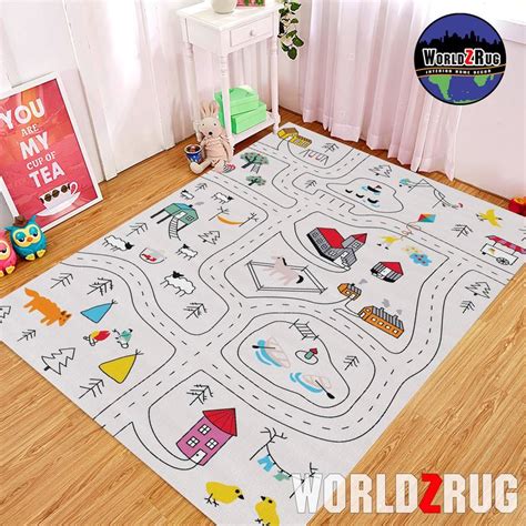 City Road Map Rug Kids Rug Nursery Rug Activity Mat City - Etsy in 2022 | Kids rugs, Baby room ...